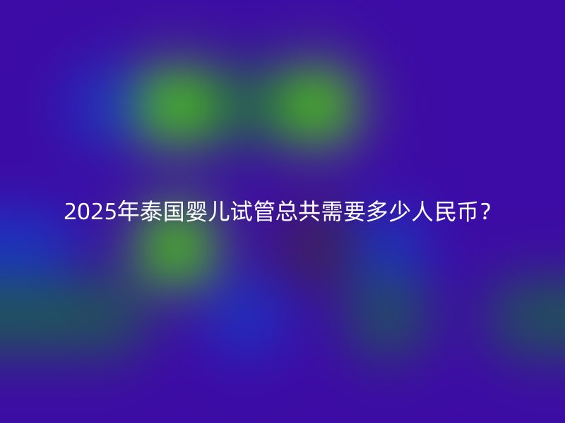 2025年泰国婴儿试管总共需要多少人民币？