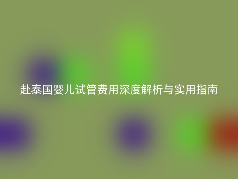 赴泰国婴儿试管费用深度解析与实用指南
