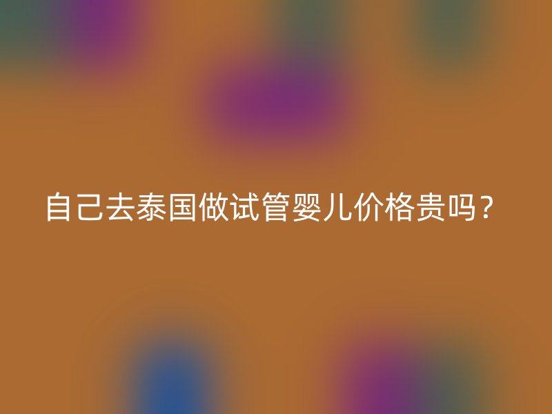自己去泰国做试管婴儿价格贵吗？