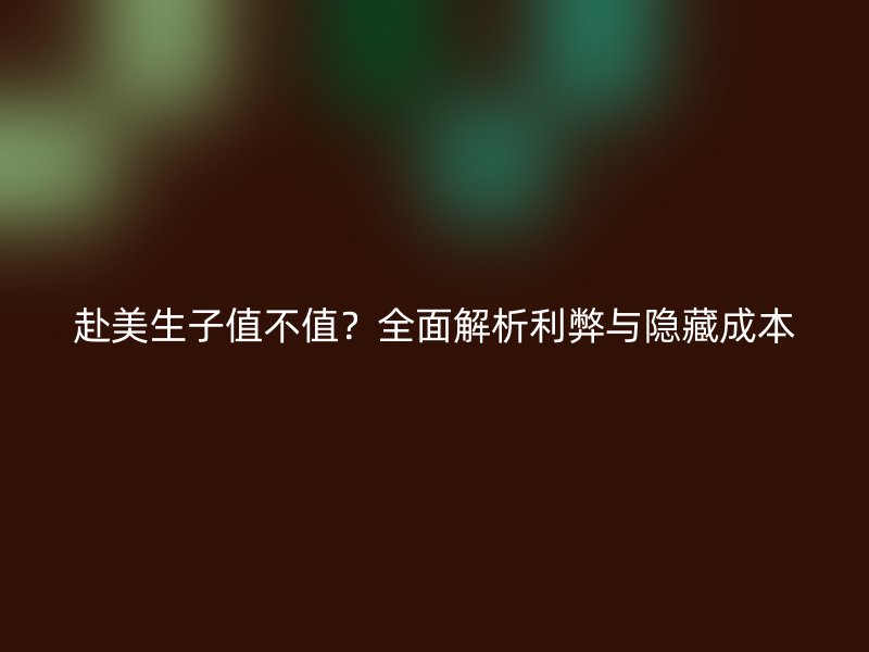 赴美生子值不值？全面解析利弊与隐藏成本