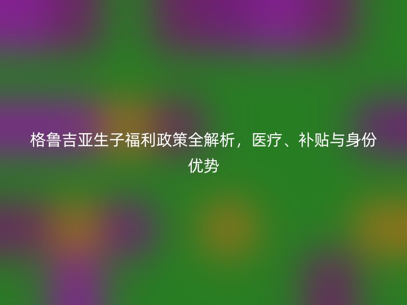 格鲁吉亚生子福利政策全解析，医疗、补贴与身份优势