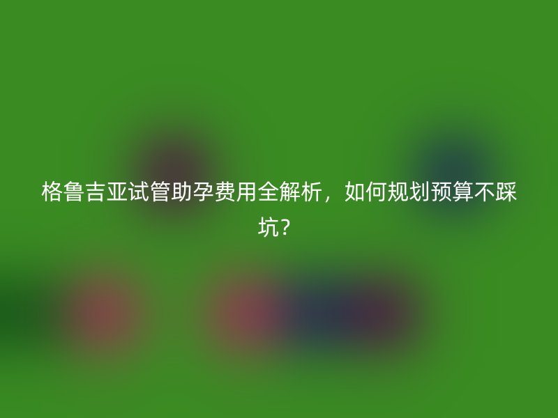 格鲁吉亚试管助孕费用全解析，如何规划预算不踩坑？