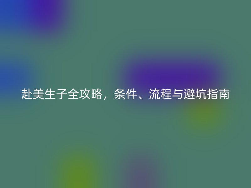 赴美生子全攻略，条件、流程与避坑指南