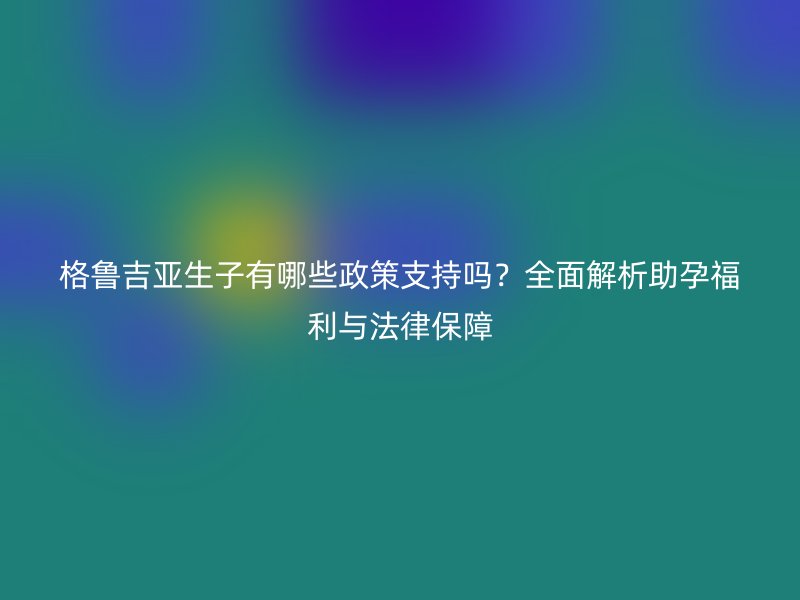 格鲁吉亚生子有哪些政策支持吗？全面解析助孕福利与法律保障