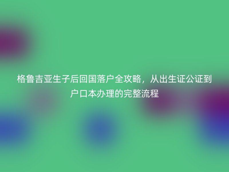格鲁吉亚生子后回国落户全攻略，从出生证公证到户口本办理的完整流程
