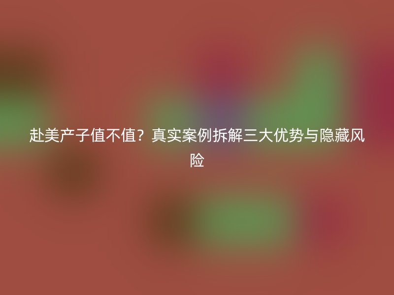 赴美产子值不值？真实案例拆解三大优势与隐藏风险