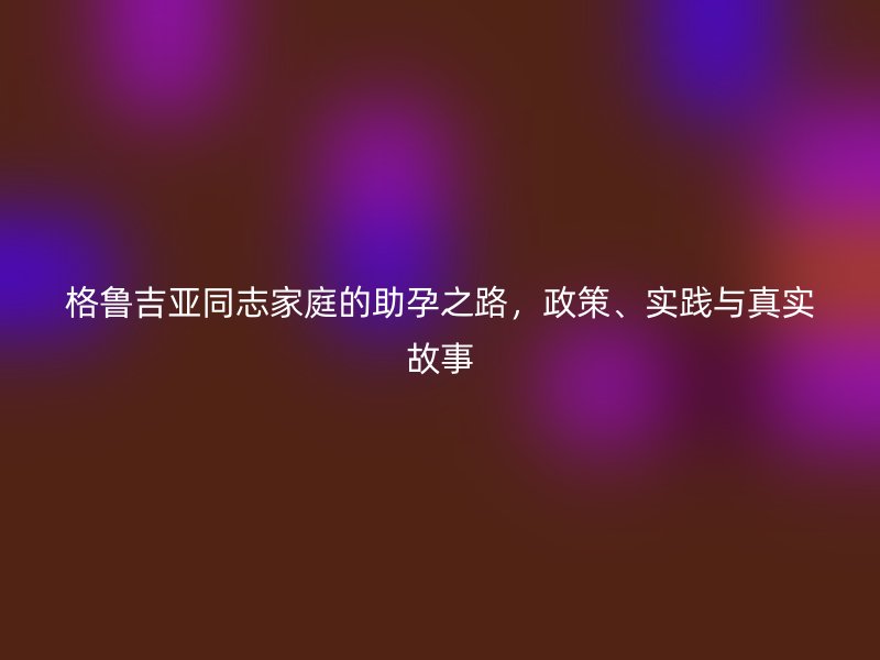 格鲁吉亚同志家庭的助孕之路，政策、实践与真实故事