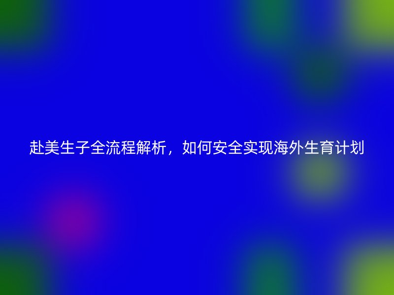 赴美生子全流程解析，如何安全实现海外生育计划