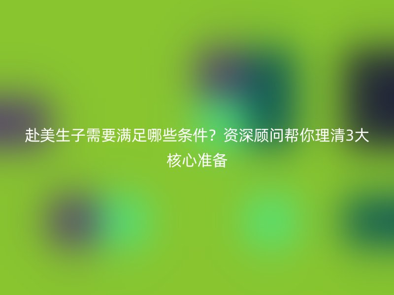 赴美生子需要满足哪些条件？资深顾问帮你理清3大核心准备