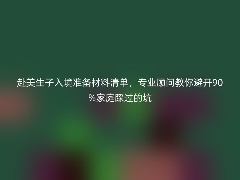 赴美生子入境准备材料清单，专业顾问教你避开90%家庭踩过的坑