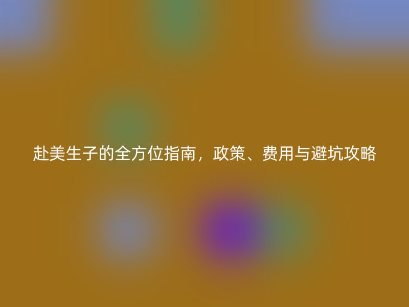 赴美生子的全方位指南，政策、费用与避坑攻略