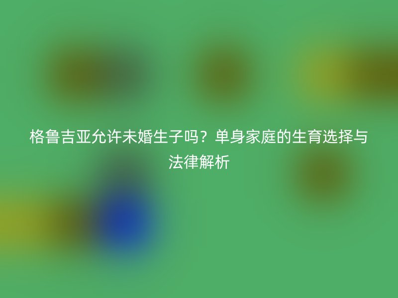 格鲁吉亚允许未婚生子吗?单身家庭的生育选择与法律解析