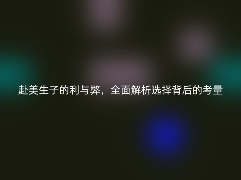 赴美生子的利与弊，全面解析选择背后的考量