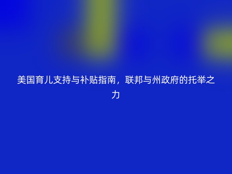 美国育儿支持与补贴指南，联邦与州政府的托举之力