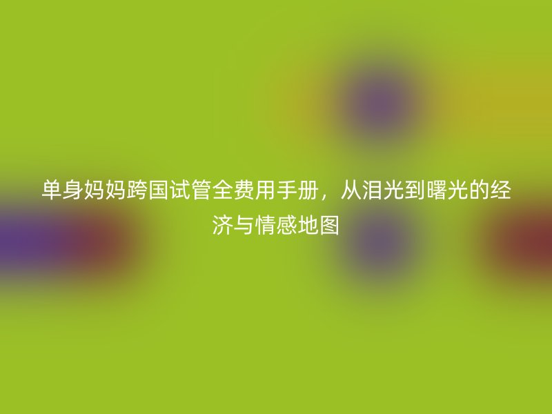 单身妈妈跨国试管全费用手册，从泪光到曙光的经济与情感地图