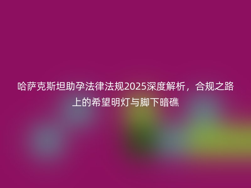哈萨克斯坦助孕法律法规2025深度解析，合规之路上的希望明灯与脚下暗礁