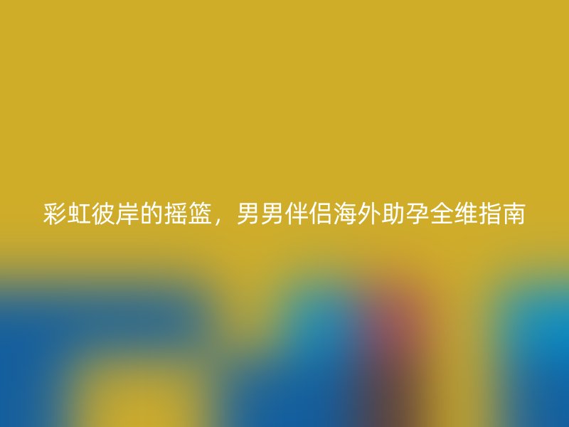 彩虹彼岸的摇篮，男男伴侣海外助孕全维指南