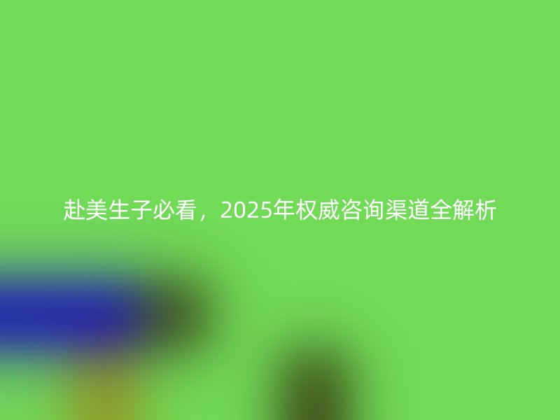 赴美生子必看,2025年权威咨询渠道全解析