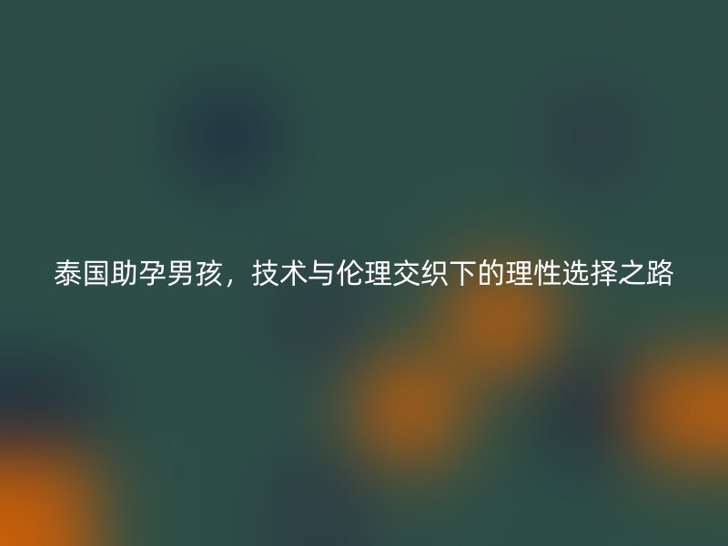 泰国助孕男孩，技术与伦理交织下的理性选择之路