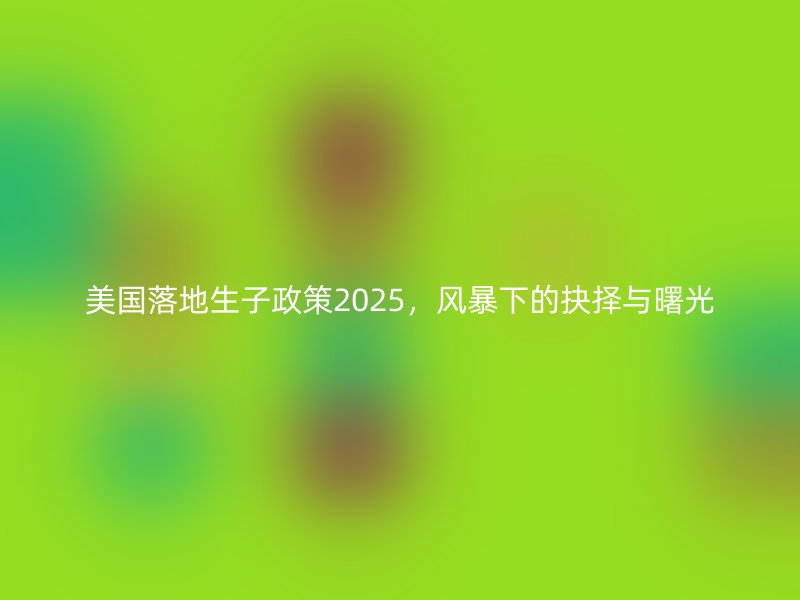 美国落地生子政策2025，风暴下的抉择与曙光