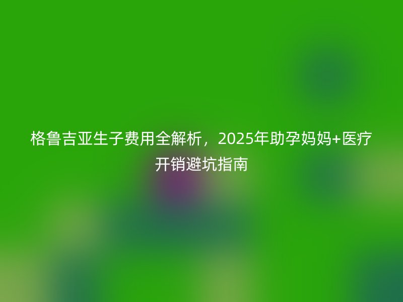 格鲁吉亚生子费用全解析，2025年助孕妈妈+医疗开销避坑指南