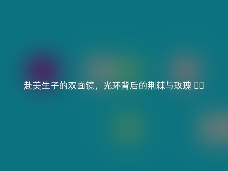 赴美生子的双面镜，光环背后的荆棘与玫瑰 ✨