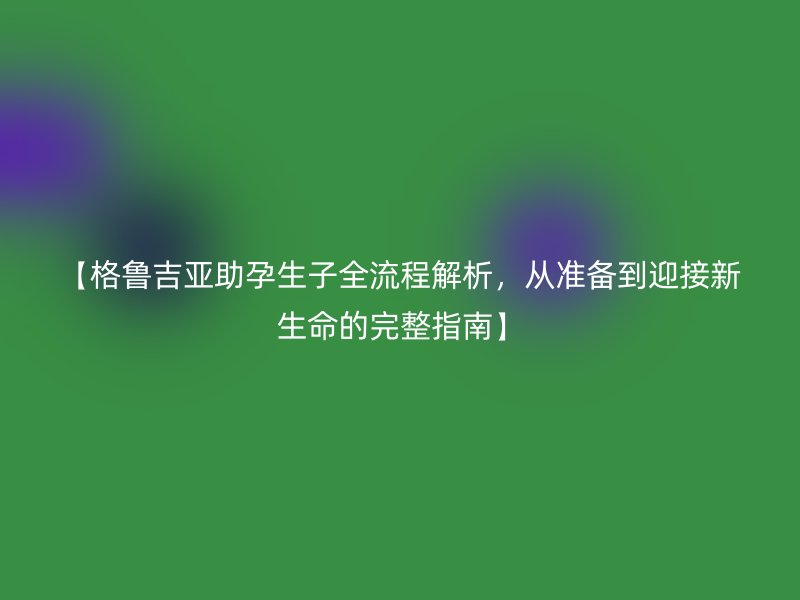 【格鲁吉亚助孕生子全流程解析，从准备到迎接新生命的完整指南】
