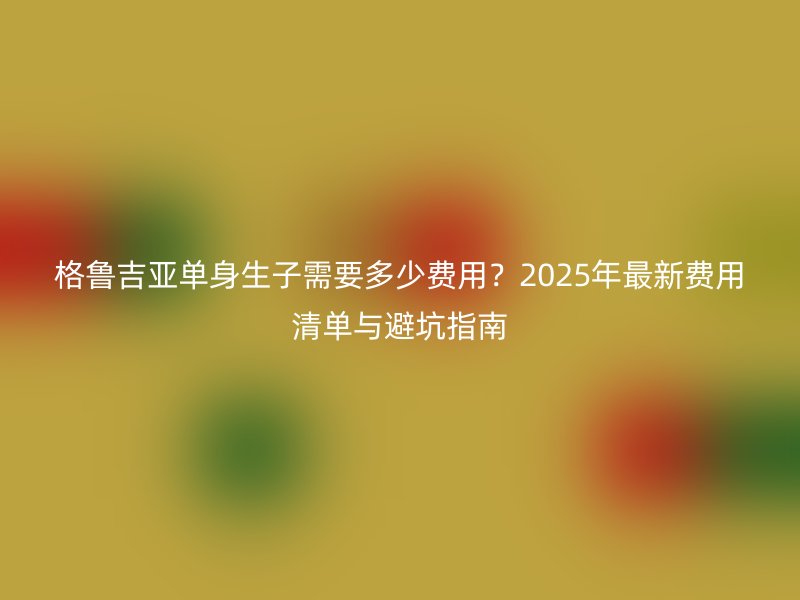 格鲁吉亚单身生子需要多少费用？2025年最新费用清单与避坑指南